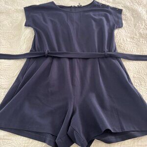 Jigsaw of London Dark Blue Romper with pockets and a tie waist
